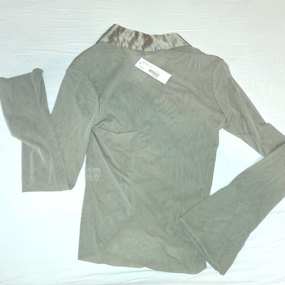 Brand New Vintage Made in Italy Organza Sequence Placket top with label attached - Picture 3 of 12